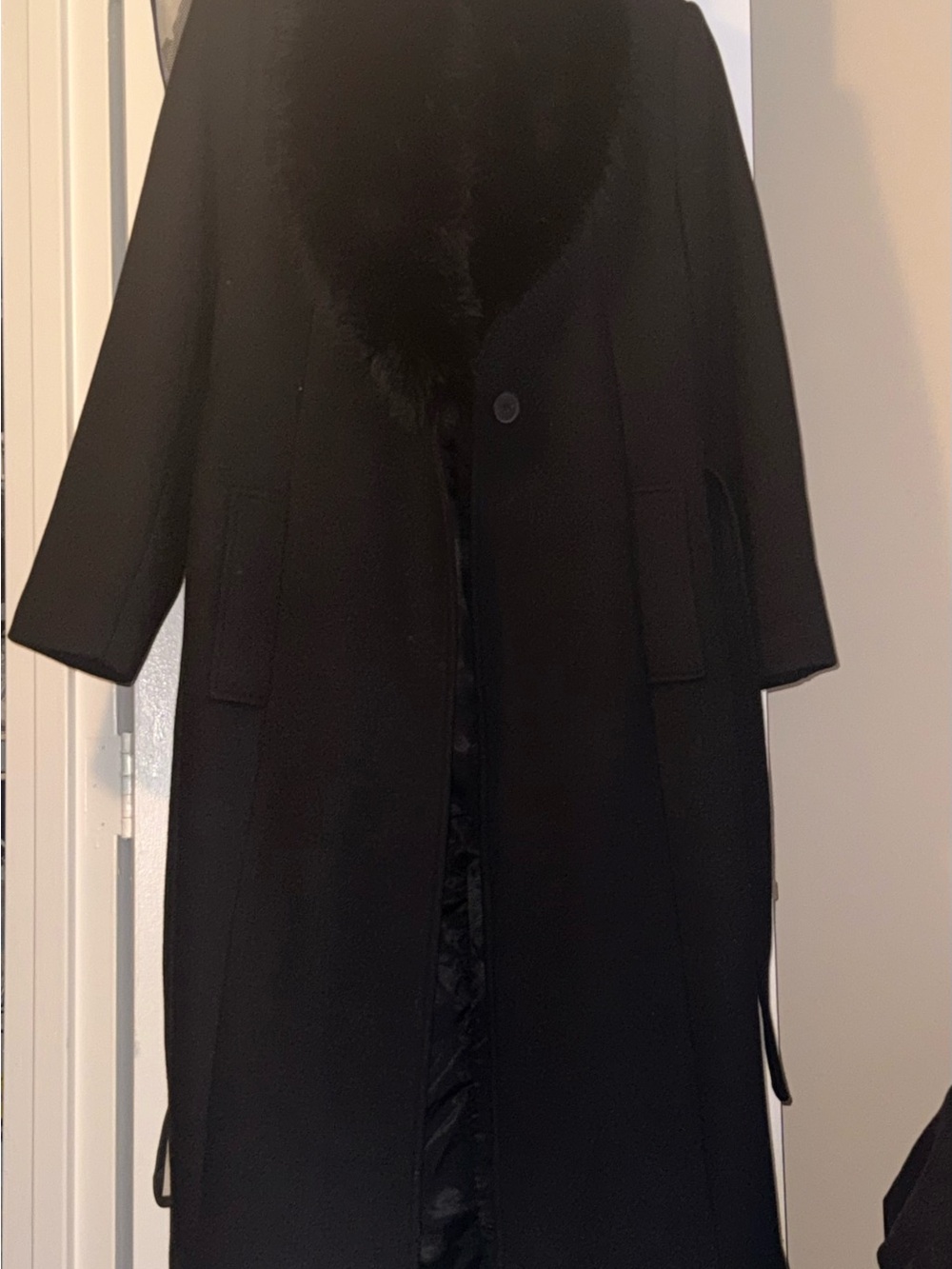 Zara long coat with fur Collar/with belt